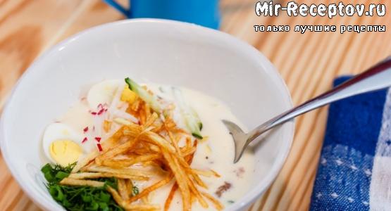 Рецепт окрошки на кефире