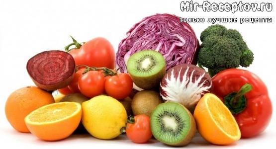 Фрукты, овощи и мясо