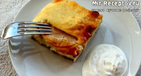 Запеканка творожная с яблоками