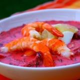 Необычный холодный борщ с кальмарами Рецепт холодного борща